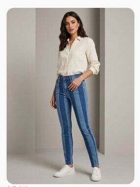 NWT BLUE REVIVAL RIXY HIGH RISE SKINNY JEANS TWO TONE 26